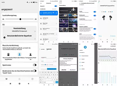 Soundpeats App in der Übersicht