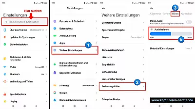 Balanceregelung unter Android - Anleitung