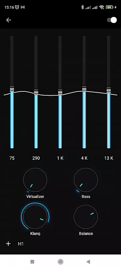 Balanceregler in einem Musikplayer unter Android