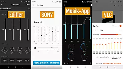 Unterschiedliche Equalizer zur Klanganpassung eines Kopfhörers