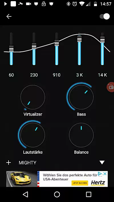 Equalizer beim TWS x9