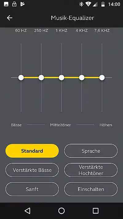 Equalizer in der App